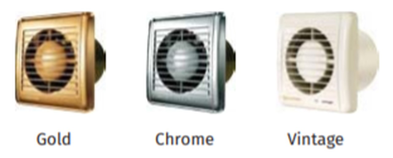 Gold Chrome Vintage Farben für Aero / Aero Still von Blauberg Ventilatoren