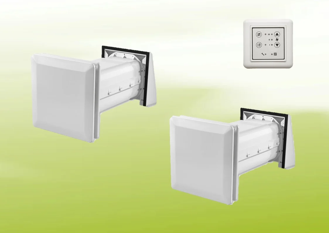 2x Stiebel Eltron LWE 40 Unidad de ventilación compacta + panel de control en set de ventilación