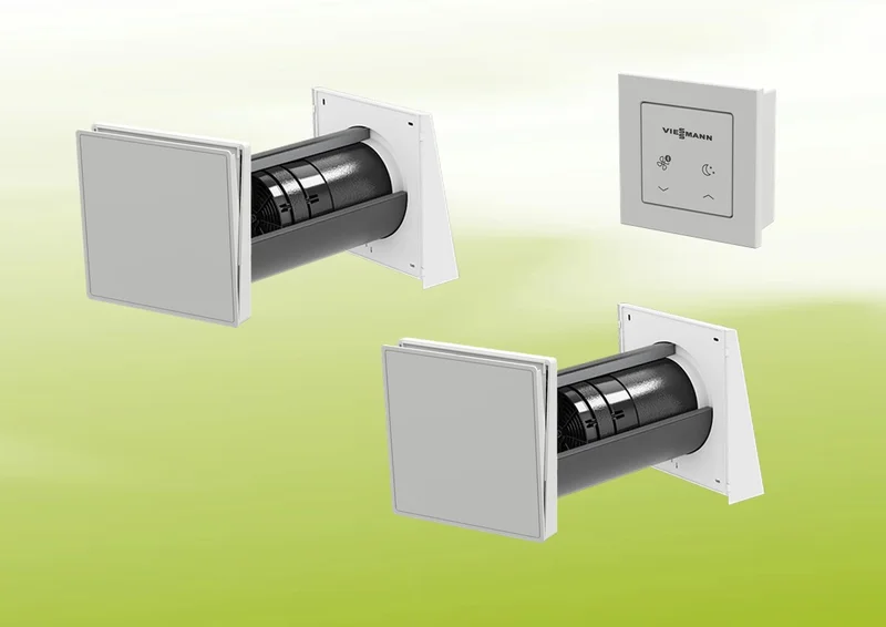 2x Viessmann Vitovent 100-D Typ H40E B55 (L) con kit de ventilación con unidad de control 100-D cableada