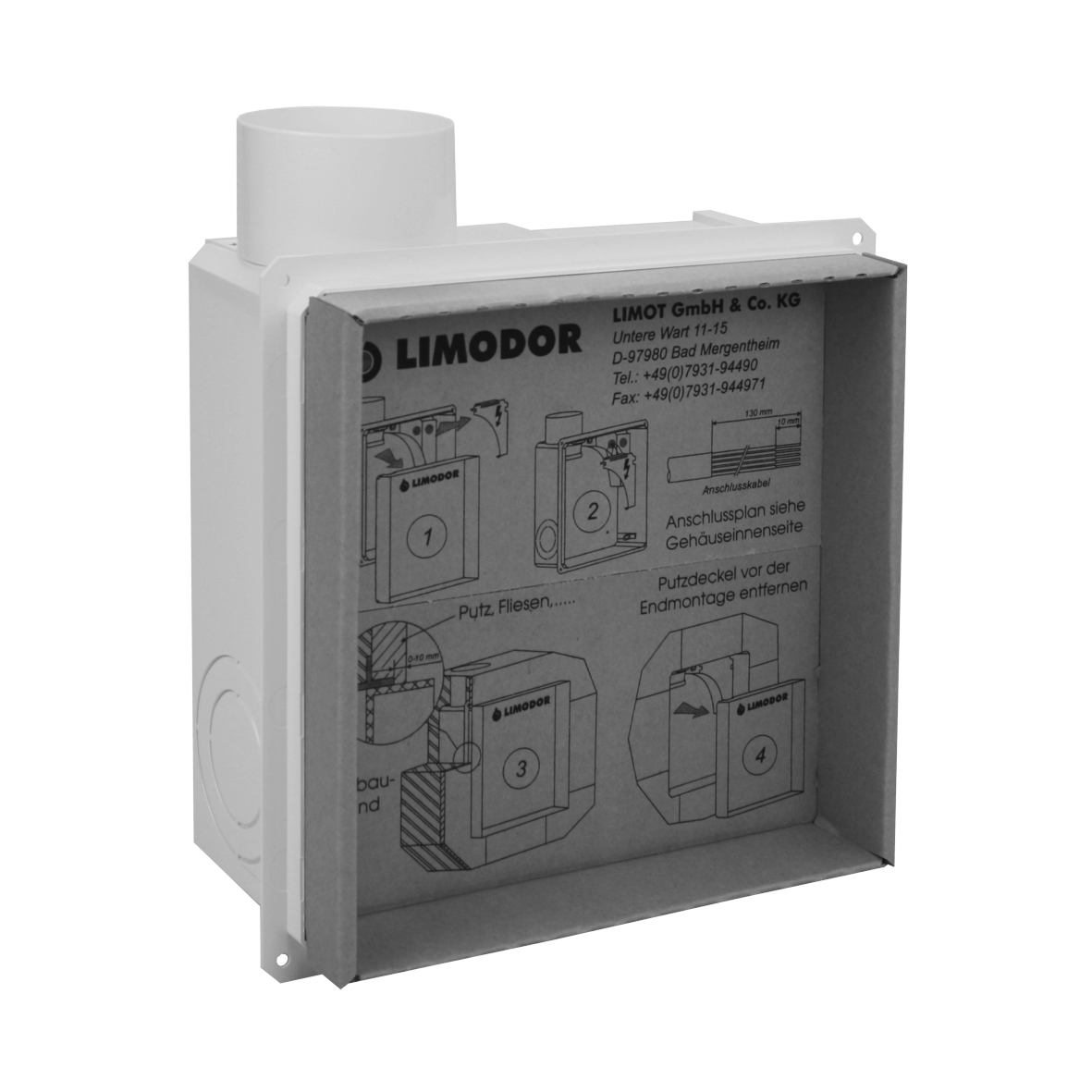 Limodor Caja de empotrar compacta salida lateral, NW80